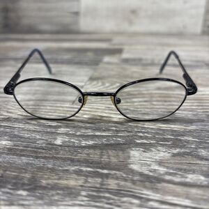 Vintage Nintendo 64 UN100 220 120 Black Oval Metal glasses FRAMES ONLY